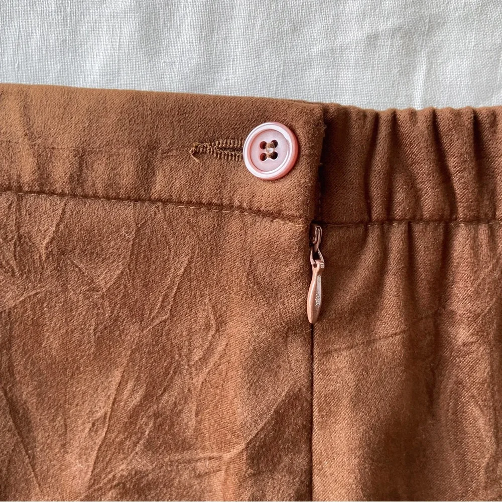 ‼️SOLD‼️ Vintage faux suede mid rise chocolate brown midi skirt - Picture 6 of 7